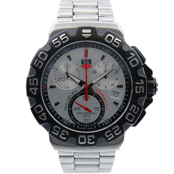 タグホイヤー　TAG HEUER　フォーミュラー1　クロノグラフ　CAH1111　クォーツ　シルバー　メンズ　USED　中古