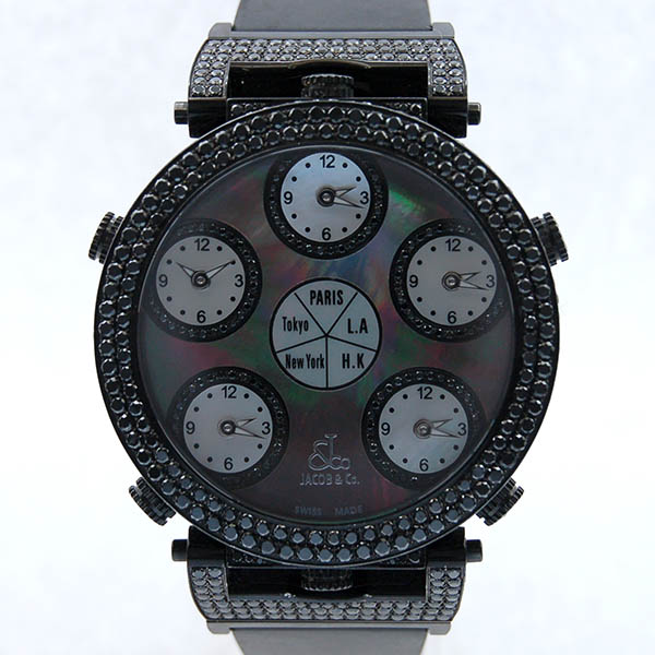 ジェイコブ　JACOB&Co　シックスタイムゾーン　JC-LG3DCBD　ケースダイヤ　リバーシブル　49mm　PVD　世界500本限定　USED　中古
