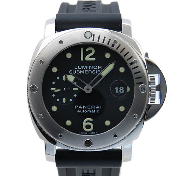 パネライ　PANERAI　サブマーシブル　PAM00024　SS　ブラック　44mm　ラバーベルト　自動巻　M番　USED　中古