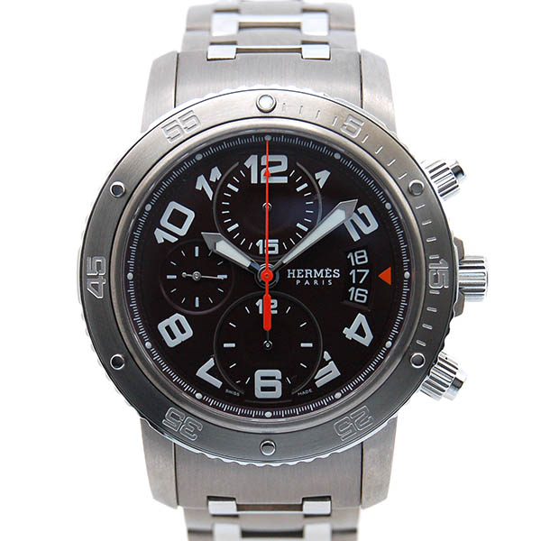 エルメス　HERMES　クリッパークロノ　メカニカルダイバー　CP2.941.230/4963　メンズ　自動巻　グレー　USED　中古