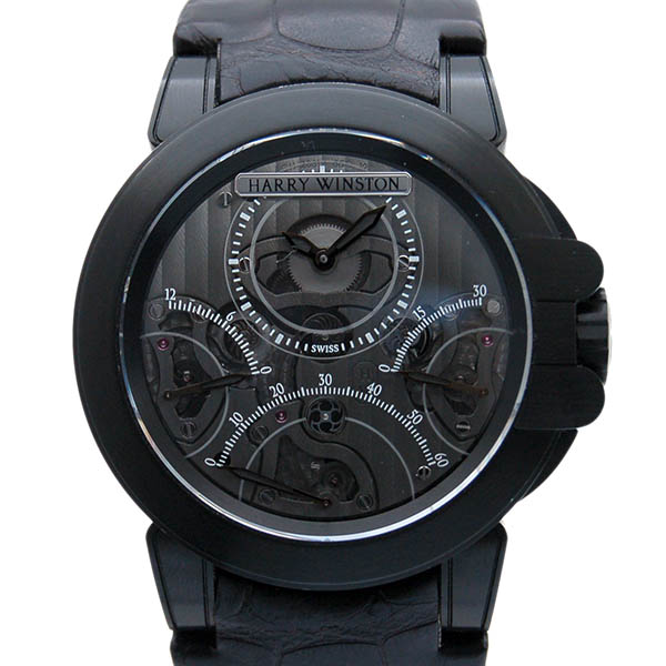 ハリーウィンストン　HARRY WINSTON　オーシャン　トリレトロ　クロノグラフ　ブラックザリウム　400/MCRA44ZKL.S　USED　中古