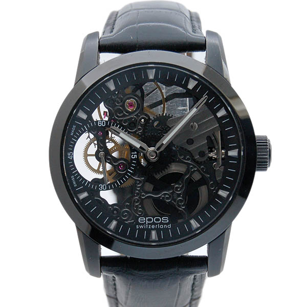 エポス EPOS エモーション スケルトン 3424BSKBBK 手巻き USED 中古