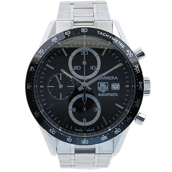 タグホイヤー　TAG HEUER　カレラタキメーター　クロノグラフ　CV2010.BA0794　SS　ブラック　自動巻　USED　中古
