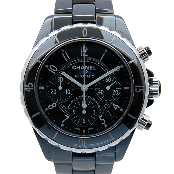 シャネル　CHANEL　J12 クロノグラフ　H0940　41mm　黒セラミック　メンズ　USED　中古