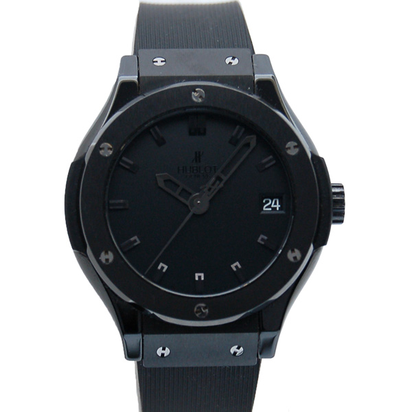 ウブロ　HUBLOT　クラシックフュージョン　オールブラック　581.CM.1110.RX　レディース　500本限定　USED　中古
