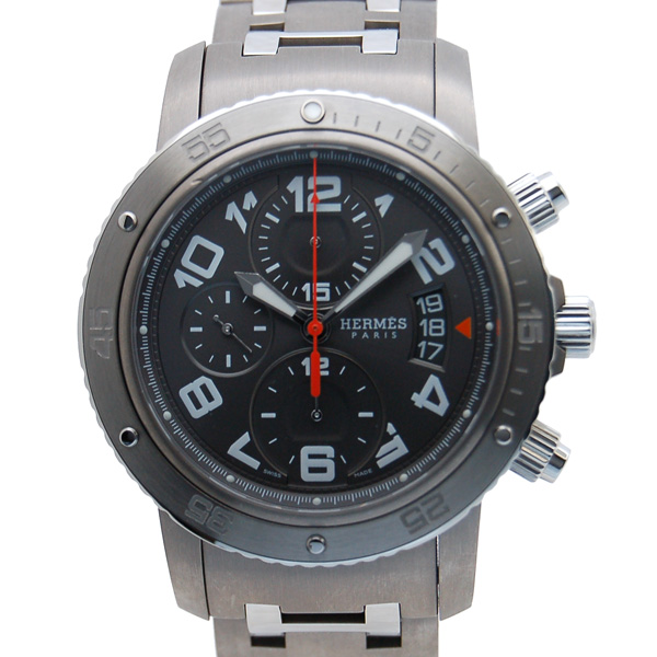エルメス　HERMES　クリッパークロノ　メカニカルダイバー　CP2.941.230/4963　メンズ　自動巻　グレー　USED　中古