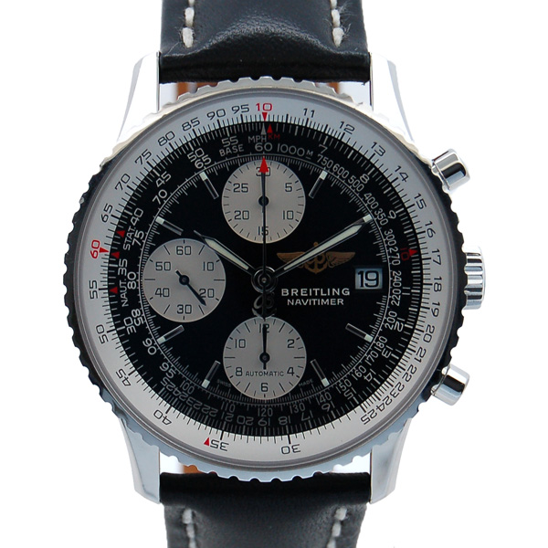 ブライトリング　BREITLING　オールドナビタイマー　A132BJAKBD　A13322　ブラック　ジャパンエディション　革ベルト　USED　中古
