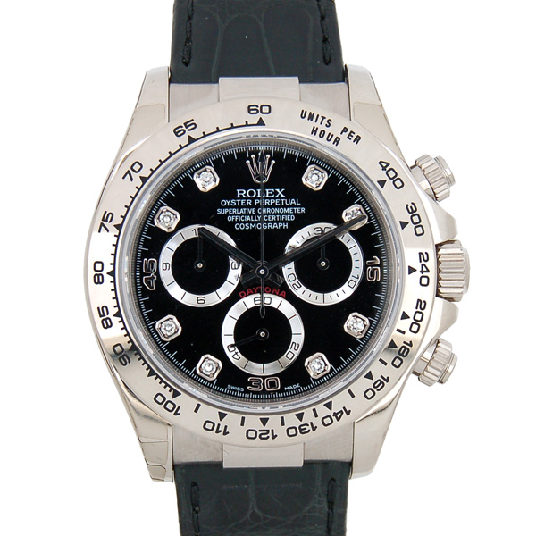 ロレックス　ROLEX　デイトナ　Ref.116519G　K18WG　8Pダイヤ　自動巻き　D番　革ベルト　USED　中古