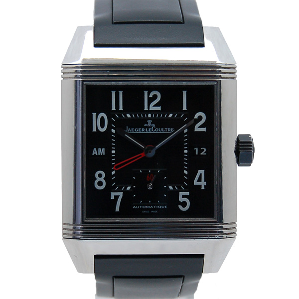 ジャガールクルト　Jaeger LeCoultre　レベルソ　スクアドラ　ホームタイム　Q700868P　SS　自動巻　ブラック　ラバーベルト　USED　中古