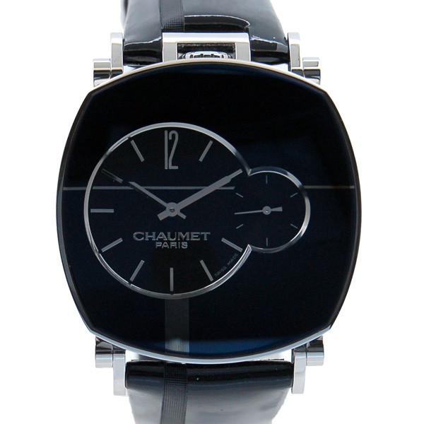 ショーメ ダンディ 古っ ダイヤ カフス メンズ 黒セラミック スチール  