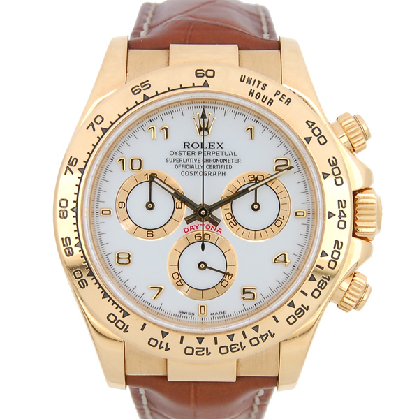 ロレックス　ROLEX　デイトナ　Ref.116518　K18YG　ホワイト　自動巻き　K番　革ベルト　USED　中古