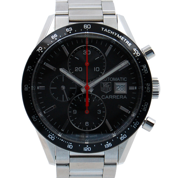 タグホイヤー　TAG HEUER　カレラタキメータークロノグラフ　キャリバー1887　CV201AM.BA0723　SS　ブラック　USED　中古