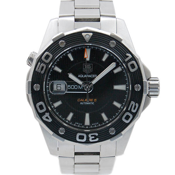 タグホイヤー　TAG HEUER　アクアレーサー　キャリバー5　WAJ2110.BA0870　自動巻　SS　ブラック　500m防水　USED　中古
