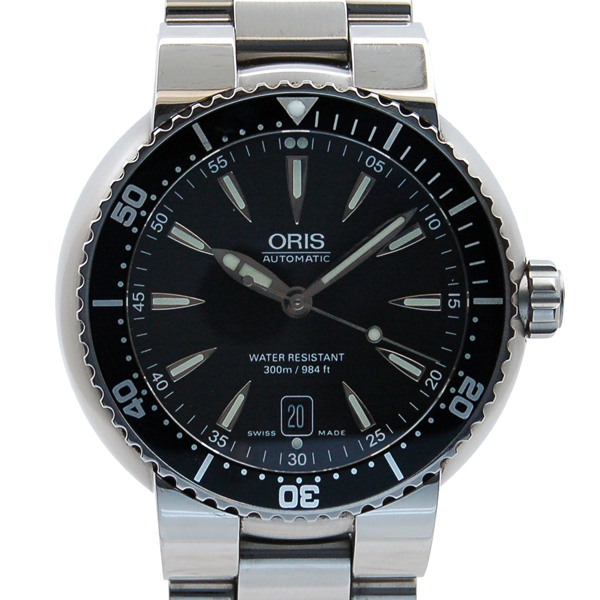 オリス　ORIS　ダイバーズデイト　733 7533 8454　SS　ブラック　USED　中古