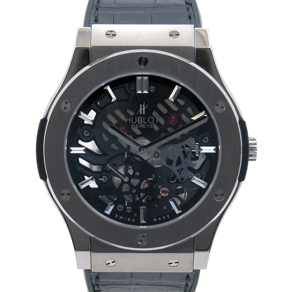 ウブロ　HUBLOT　クラシックフュージョン　クラシコ　ウルトラシン　スケルトン　515.NX.0170.LR　USED　中古