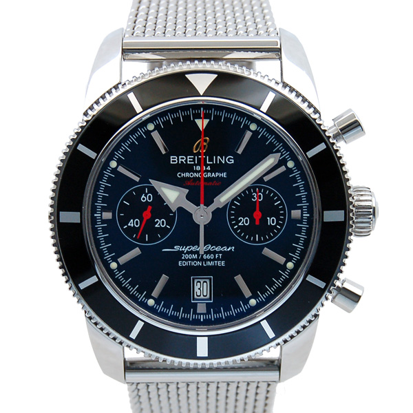 ブライトリング　BREITLING　スーパーオーシャンヘリテージ　クロノグラフ　46mm　A272C03OCA　ブルー　SSブレス　世界1000本限定　USED　中古