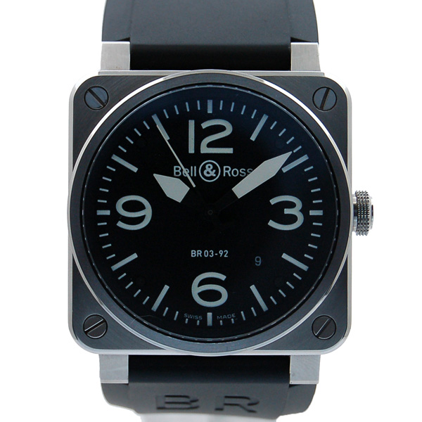 ベル＆ロス　BELL＆ROSS　BR03-92　SS　42mm　ブラック　自動巻　ラバー　USED　中古