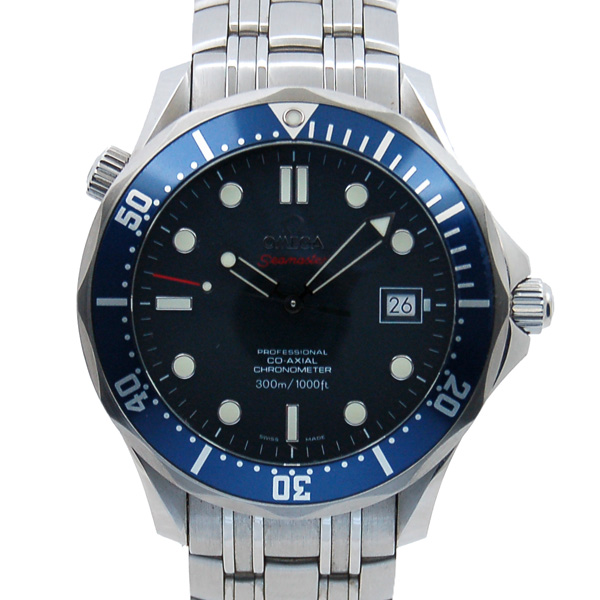 オメガ　OMEGA　シーマスター300　コーアクシャル　2220.80　ブルー　USED　中古