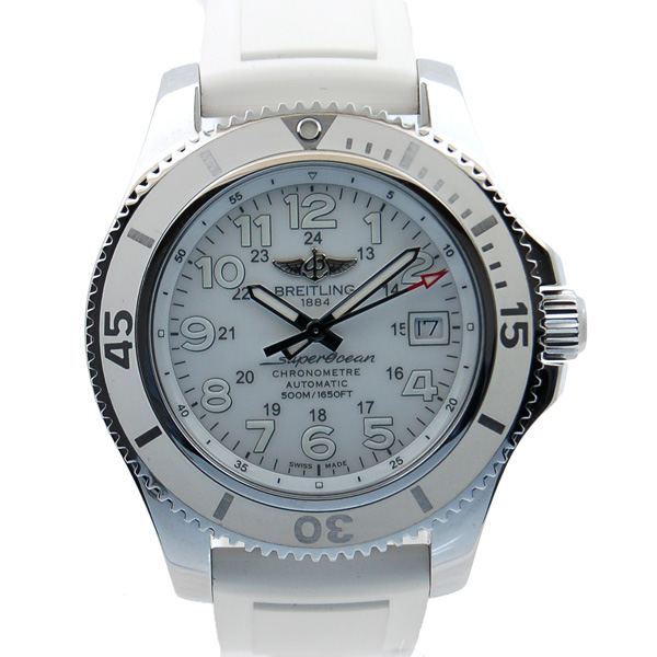 ブライトリング　BREITLING　スーパーオーシャン2 42　A182AJARRC　ホワイト　日本限定　42mm　ラバーベルト　USED　中古