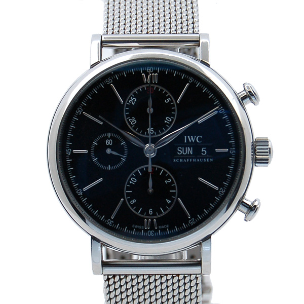 IWC　ポートフィノ　クロノグラフ　IW391010　SS　ブラック　USED　中古