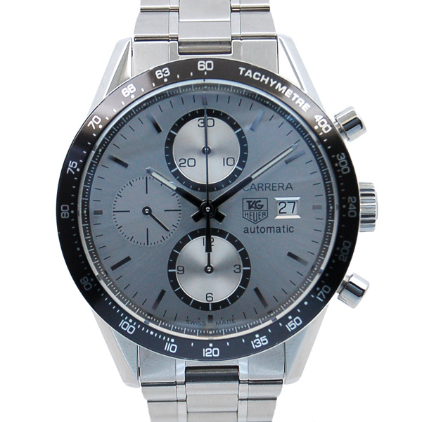 タグホイヤー　TAG HEUER　カレラ　タキメータークロノグラフ　CV2011.BA0786　シルバー　USED　中古