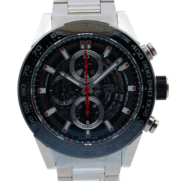タグホイヤー　TAG HEUER　カレラ　クロノグラフ　キャリバー　ホイヤー01　ブラック　CAR2A1W.BA0703　USED　中古