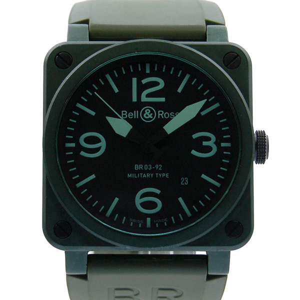 ベル＆ロス　BELL＆ROSS　BR03-92　ミリタリー　セラミック　グリーン　42mm　自動巻　USED　中古