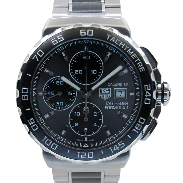 タグホイヤー　TAG HEUER　フォーミュラ1　クロノグラフ　CAU2010.BA0873　グレー　SS/CE　44mm　USED　中古