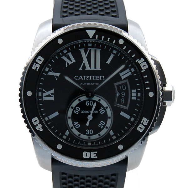 カルティエ　CARTIER　カリブル　ドゥ　カルティエ　ダイバー　W7100056　メンズ　42mm　ブラック　USED　中古