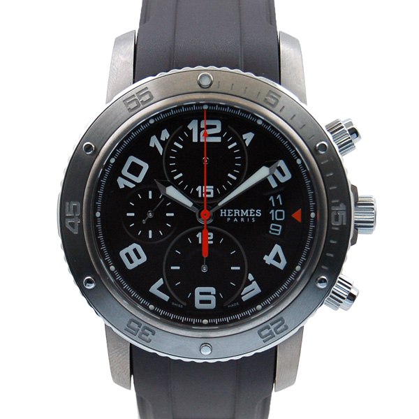 エルメス　HERMES　クリッパークロノ　メカニカルダイバー　CP2.941　メンズ　自動巻　ブラウン　USED　中古