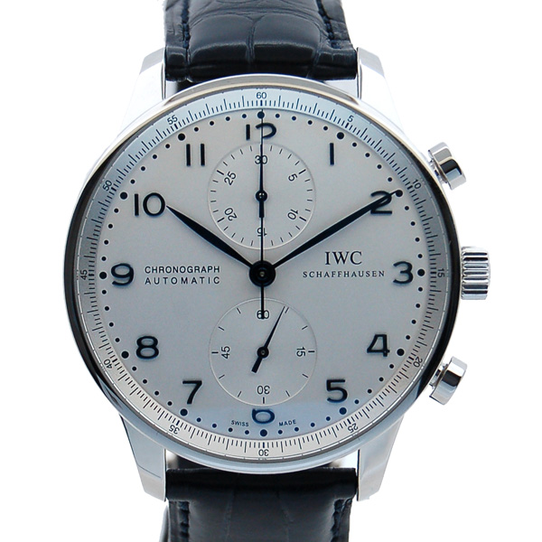 IWC　ポルトギーゼ　IW371446　シルバー　青針　Dバックル　自動巻　USED　中古