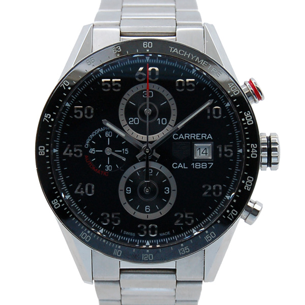 タグホイヤー　TAG HEUER　カレラタキメータークロノ　キャリバー1887　CAR2A10.BA0799　ブラック　SS　43mm　USED　中古