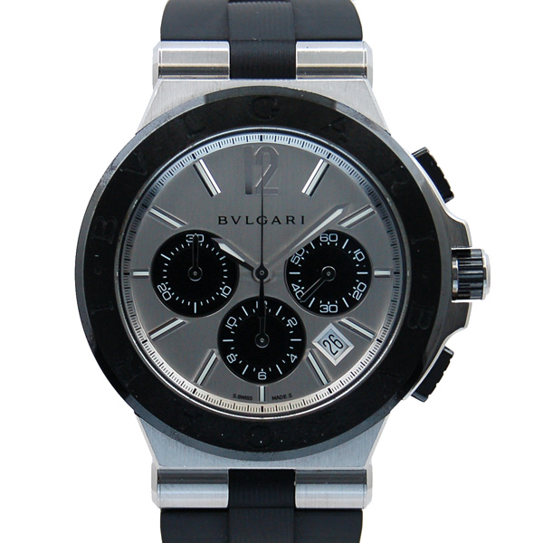 ブルガリ　BVLGARI　ディアゴノ　セラミック　クロノグラフ　DG42C6SCVDCH　ラバーベルト　USED　中古