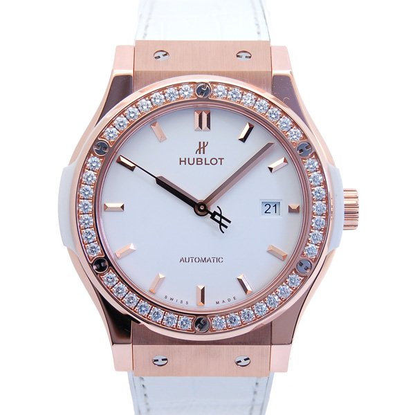 ウブロ　HUBLOT　クラシックフュージョン　キングゴールド　542.OE.2080.LR.1204　ホワイトダイヤモンド　USED　中古
