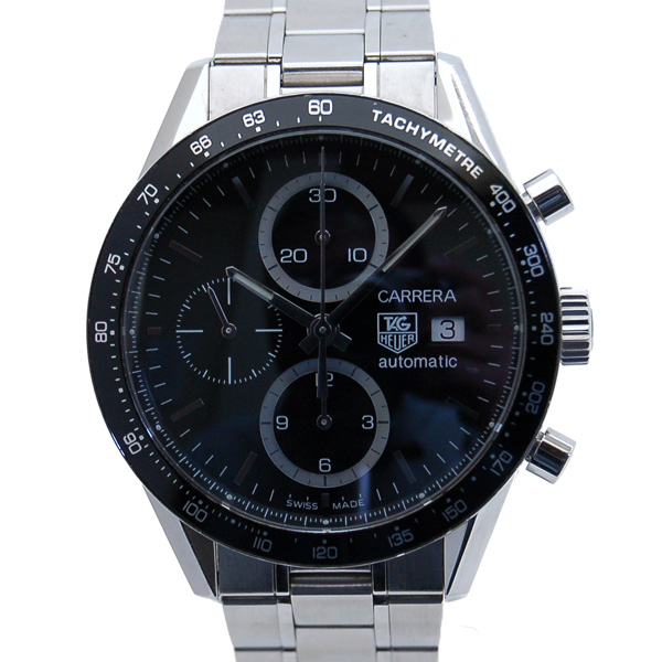 タグホイヤー　TAG HEUER　カレラタキメーター　クロノグラフ　CV2010.BA0794　SS　ブラック　自動巻　USED　中古