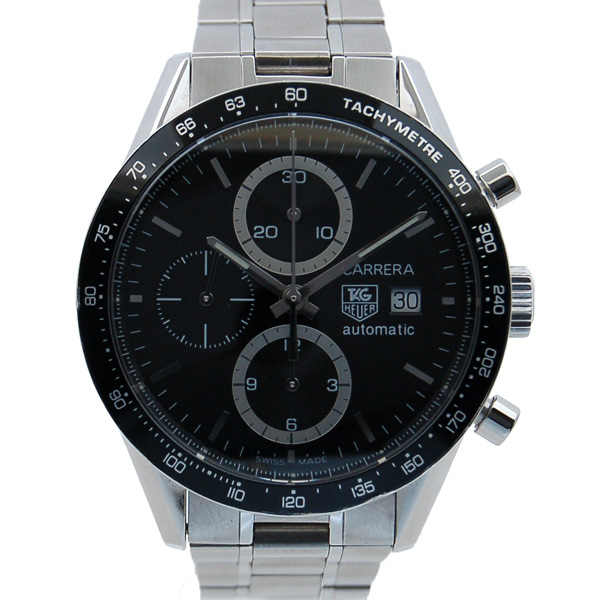 タグホイヤー　TAG HEUER　カレラタキメーター　クロノグラフ　CV2010.BA0786　SS　ブラック　自動巻　USED　中古