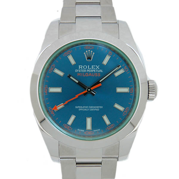 ロレックス　ROLEX　ミルガウス　116400GV　Zブルー　グリーンガラス　SS　自動巻　未使用品