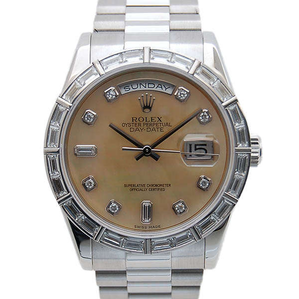 ロレックス　ROLEX　デイデイト　118366A　イエローシェル　プラチナ　ベゼルバケッドダイヤモンド　USED　中古