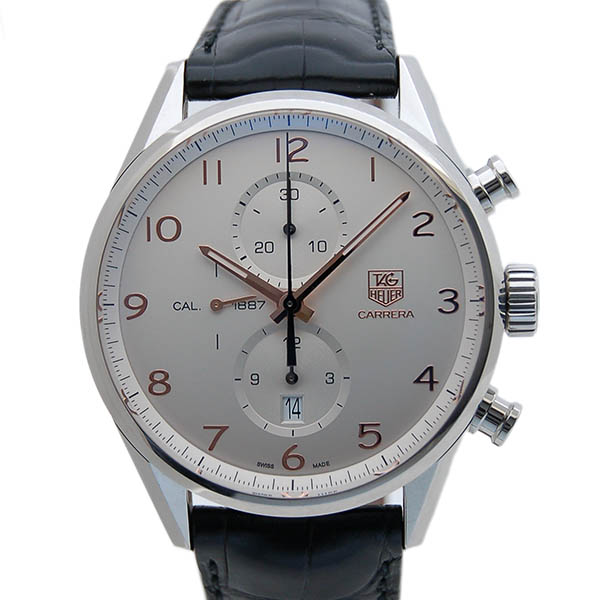 タグホイヤー　TAG HEUER　カレラクロノ1887　CAR2012.FC6236　SS　シルバー　43mm　金針　革ベルト　USED　中古