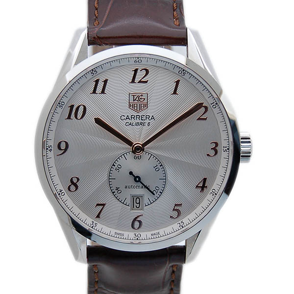 タグホイヤー　TAG HEUER　カレラ　ヘリテージ　キャリバー6　WAS2112.FC6181　革ベルト　金針　39mm　シルバー　自動巻　USED　中古