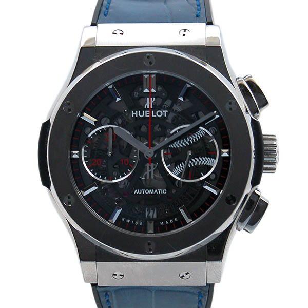 ウブロ　HUBLOT　クラシックフュージョン　アエロ　クロノグラフ　WBSプレミア12 525.NX.0123.VR.WBS15　日本100本限定　革ベルト　USED　中古