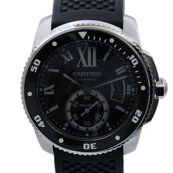 カルティエ　CARTIER　カリブル　ドゥ　カルティエ　ダイバー　W7100056　メンズ　42mm　ブラック　USED　中古