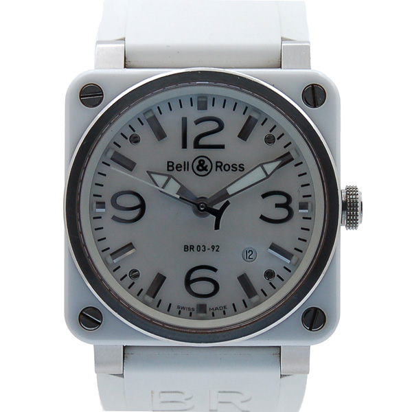 ベル＆ロス　BELL＆ROSS　BR03-92WC-R　セラミック　42mm　ホワイトシェル　USED　中古