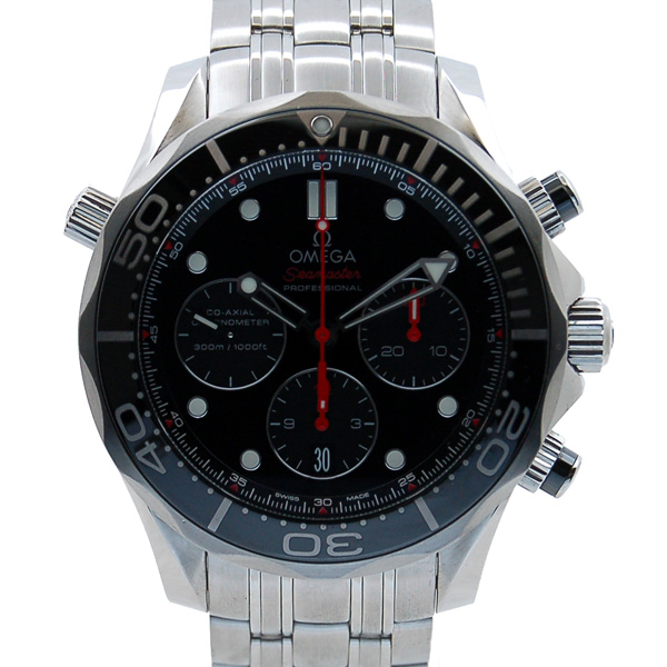 オメガ　OMEGA　シーマスター　コーアクシャル　クロノグラフ　212.30.44.50.01.001　SS　ブラック　USED　中古