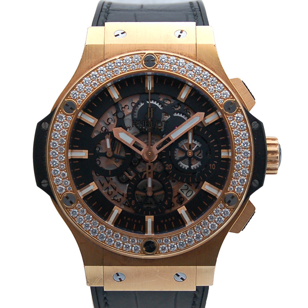 ウブロ　HUBLOT　ビッグバン　アエロバン　ゴールド　ダイヤモンド 311.PX.1180.GR.1104　44mm　K18RG　自動巻　USED　中古