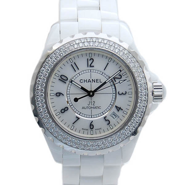 シャネル　CHANEL　J12　H0969　38mm　ベゼルダイヤ　ホワイトセラミック　USED　中古