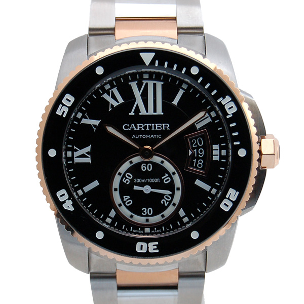 カルティエ　CARTIER　カリブル　ドゥ　カルティエ　ダイバー　W7100054　コンビ　ブラック　USED　中古