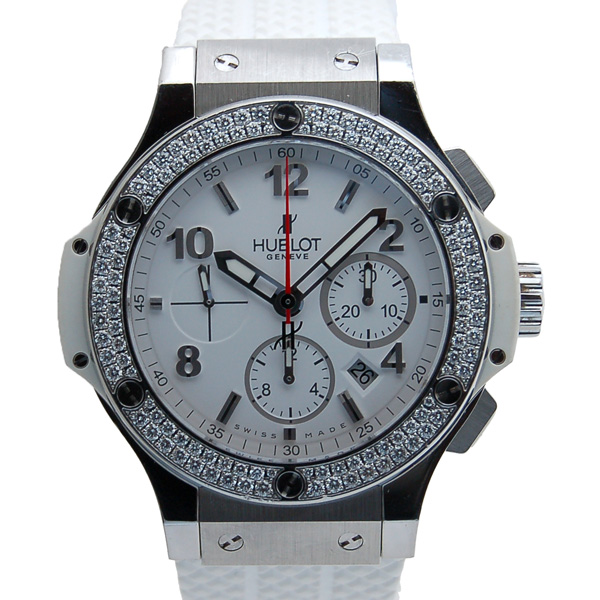 ウブロ　HUBLOT　ビッグバン　サンモリッツ　ベゼルダイヤ　301.SE.230.RW.114　自動巻　ホワイト　44mm　USED　中古