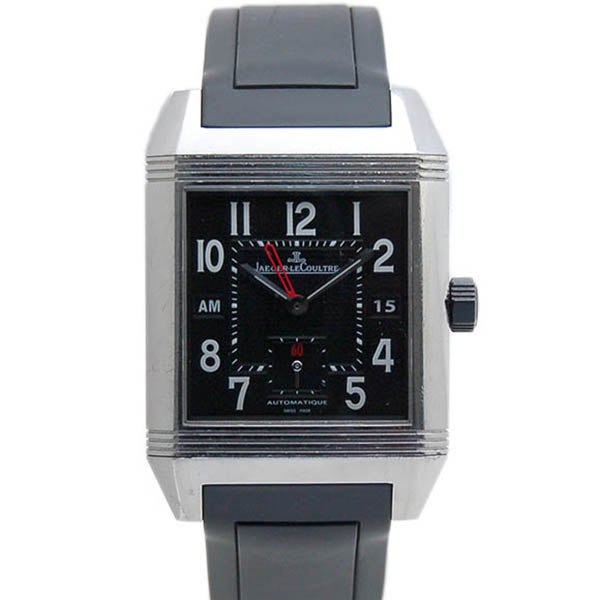 ジャガールクルト　Jaeger LeCoultre　レベルソ　スクアドラ　ホームタイム　Q700868P　SS　自動巻　ブラック　ラバーベルト　USED　中古