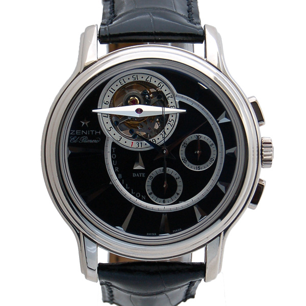 ゼニス　ZENITH　グランドクロノマスターXXT　トゥールビヨン　65 1260 4005　18KWG　ブラック　革ベルト　世界50本限定　USED　中古